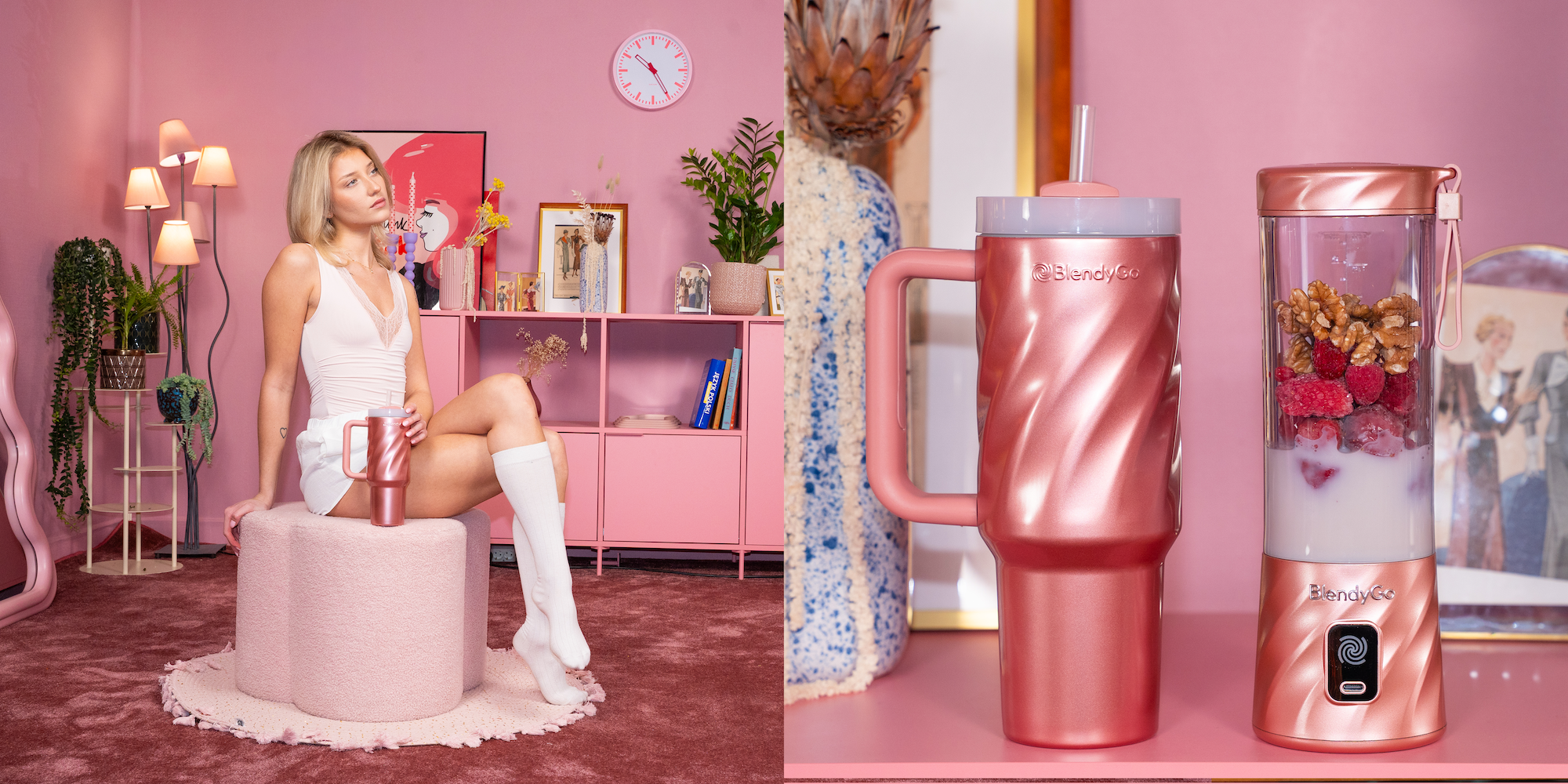 Dziewczyna z Kubkiem  Termicznym BlendyGo