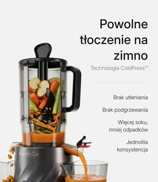 BlendyGo Juice - powolne tłoczenie na zimno