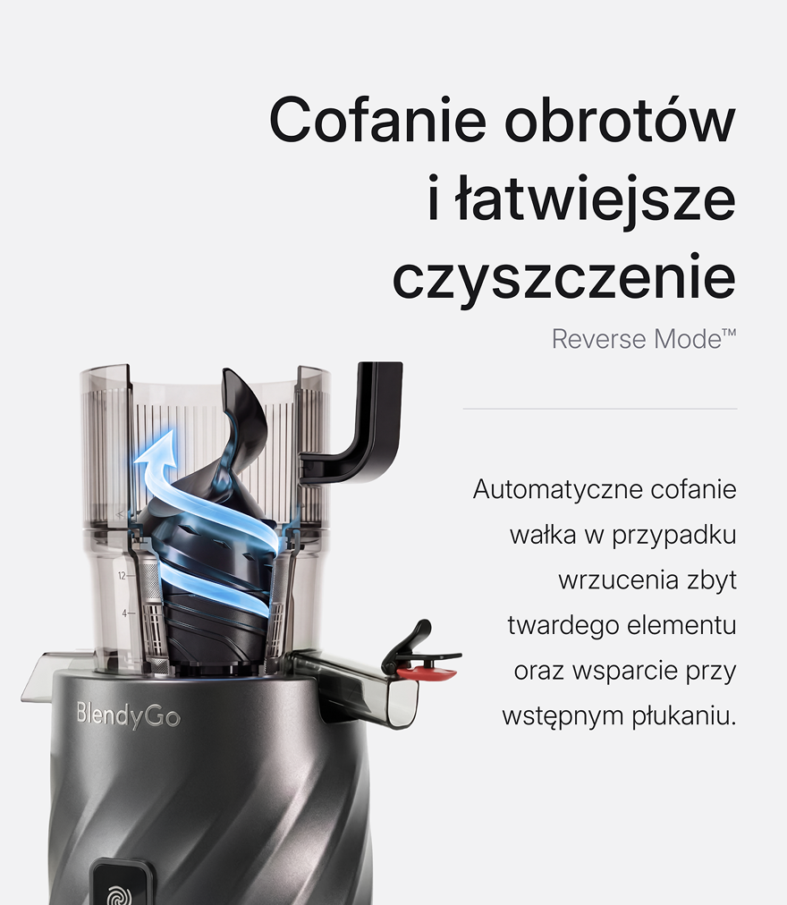 BlendyGo Juice - cofanie obrotów i łatwiejsze czyszczenie