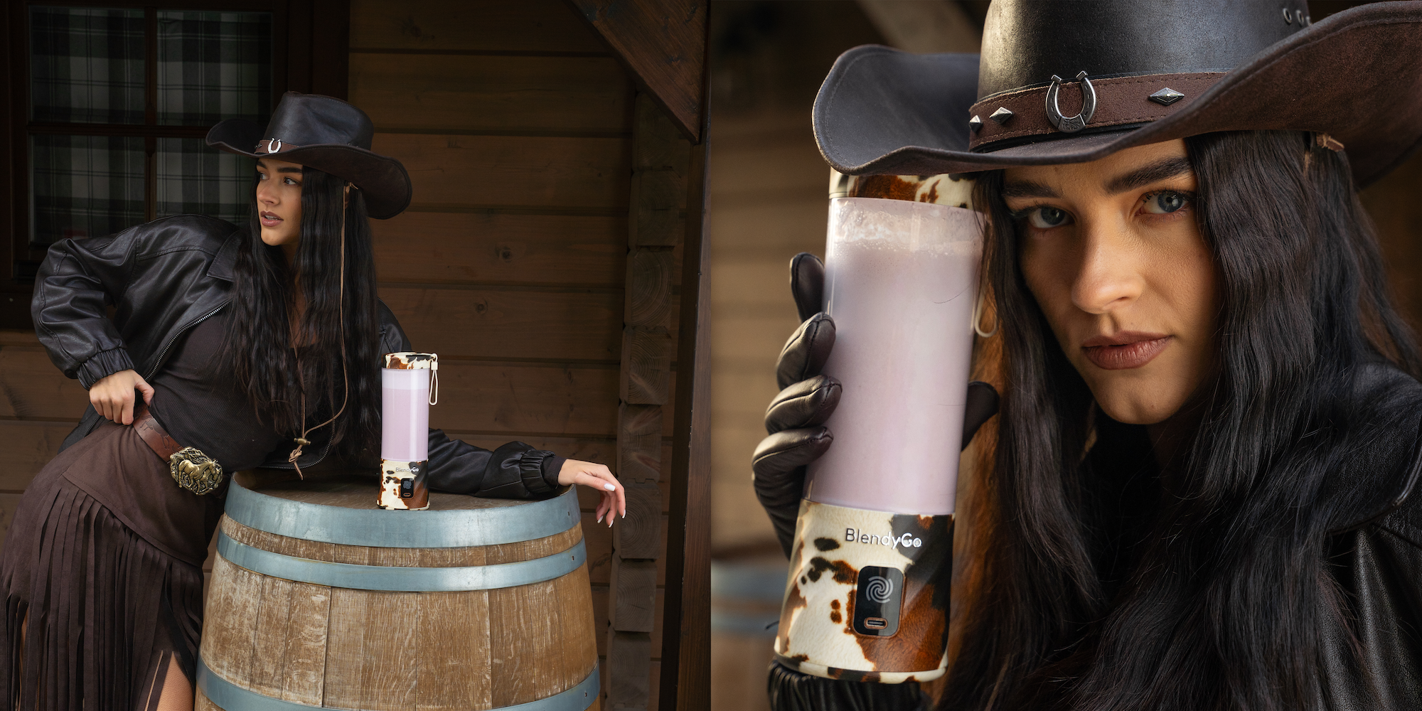 Dziewczyna trzymająca dwa blendery BlendyGo