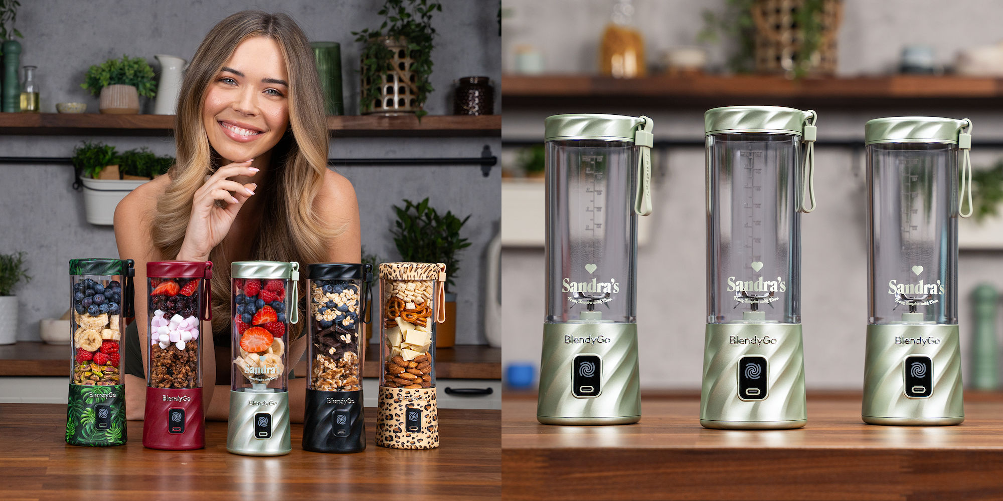 Dziewczyna z blenderem BlendyGo na plaży